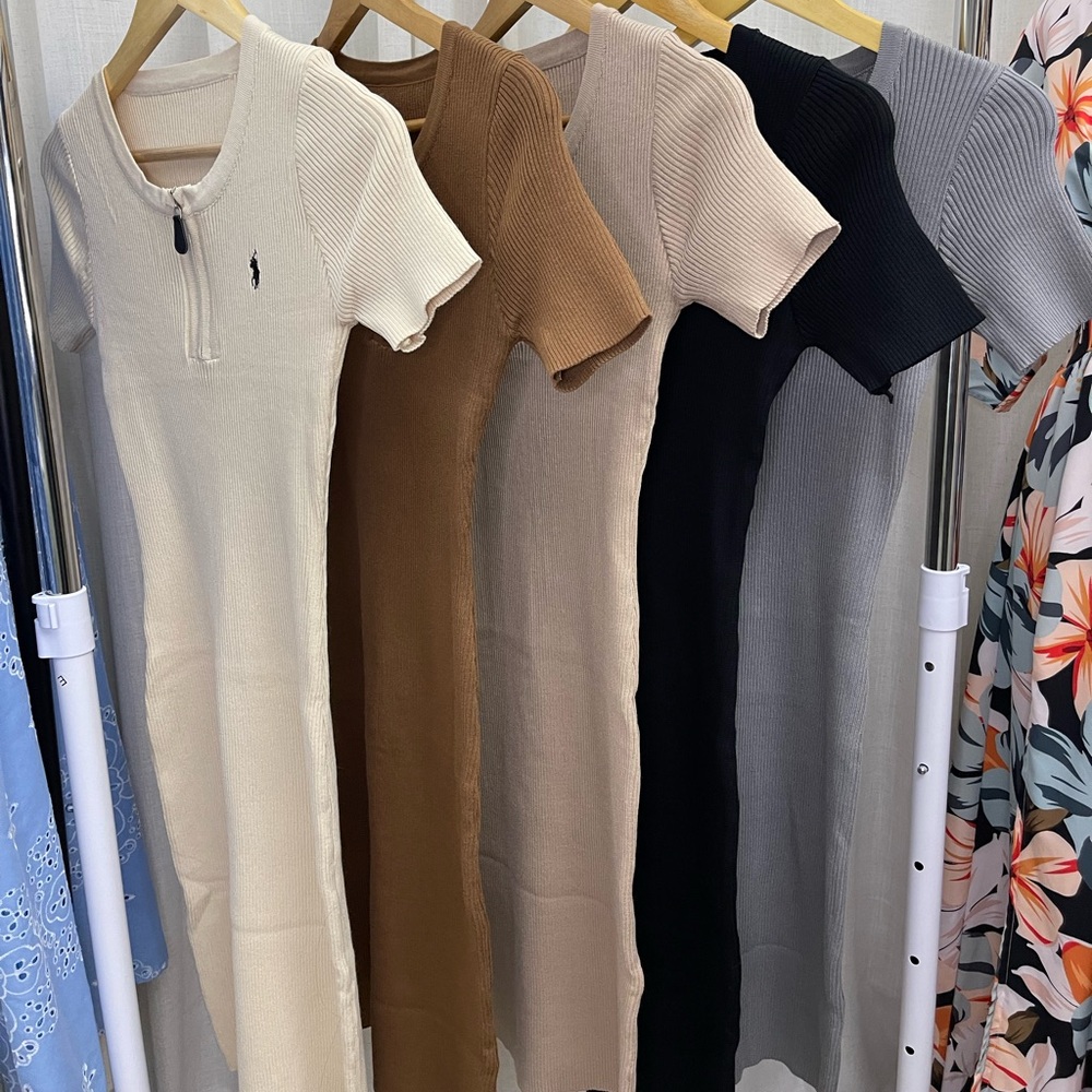 Knitted Dress in Beige